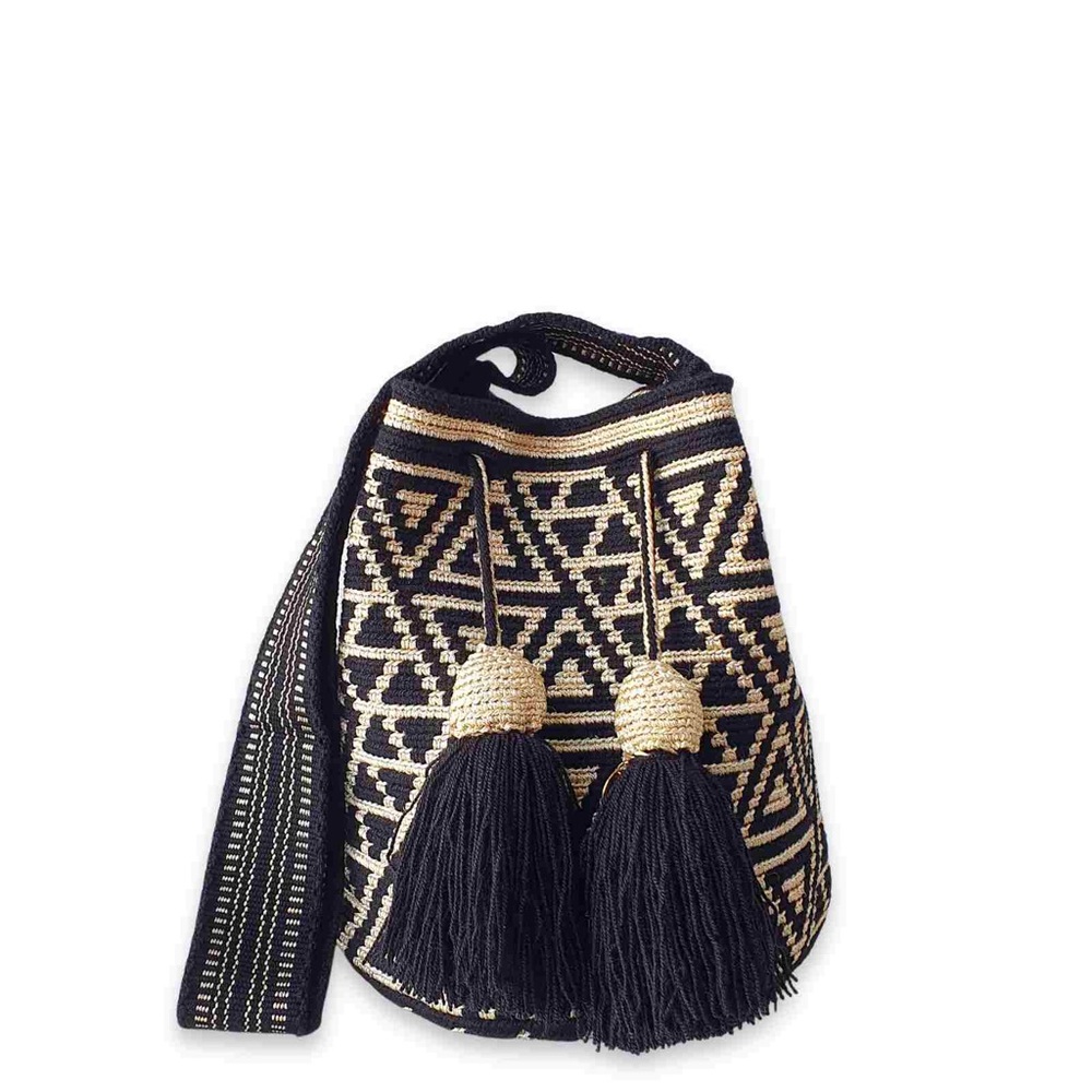 Wayuu Handmade Handbag. Limited Edition! Estrella (Gold) Wayuu Bag – Medium